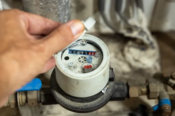 Analoger Wasserzähler vor dem Zählerwechsel durch Messtex
