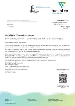 Ankündigungsschreiben Vorlage