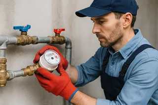 Monteur bei Zählerwechsel - Schritt 2